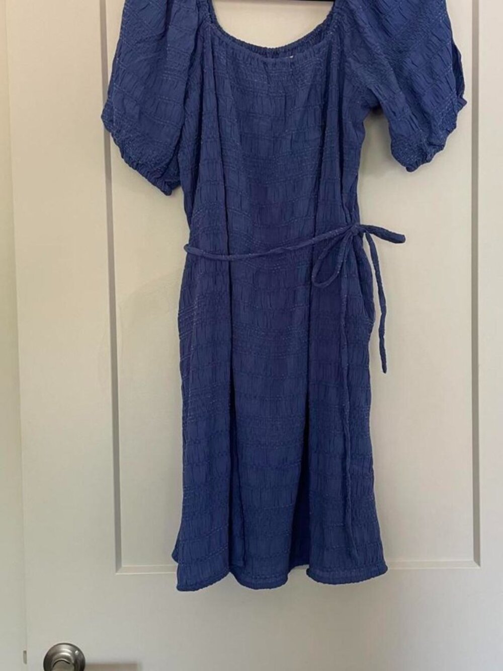 Blue Tie Waist Dress